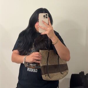 Coach Tan and Brown Signature Tote